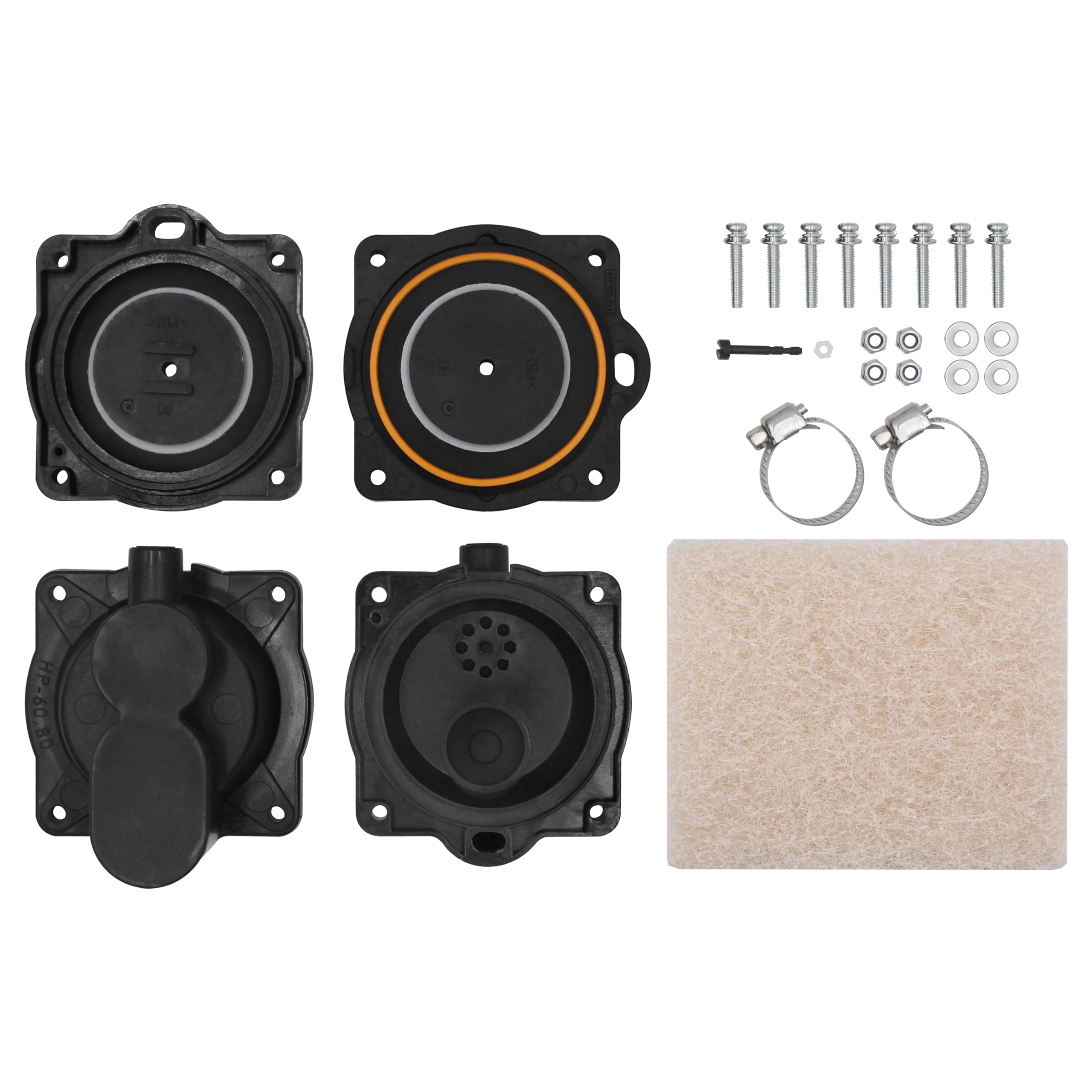 HP-80/HP-60 Air Pump Rebuild Kit - Complete Replacement Set With Diaphragms, Valves & Filter