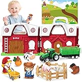 Toddler Toys for 1 2 3 Years Old Boys and Girls, Farm Animals Big Barn Toy, Farm Animal Set with Farms Play Mat, Toddler Educational Montessori Toys, Christmas Birthday Gift for Toddlers Boy and Girl