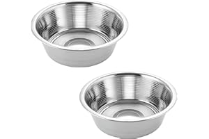 HELL BLUES Pet Feeder Stainless Steel Dog Bowls Replacement 2-Pack Food Bowl, 8" Diameter, 2.8" Height Water Metal Bowls 7 Cups for Raised Feeder with Opening 7.5"- 8"