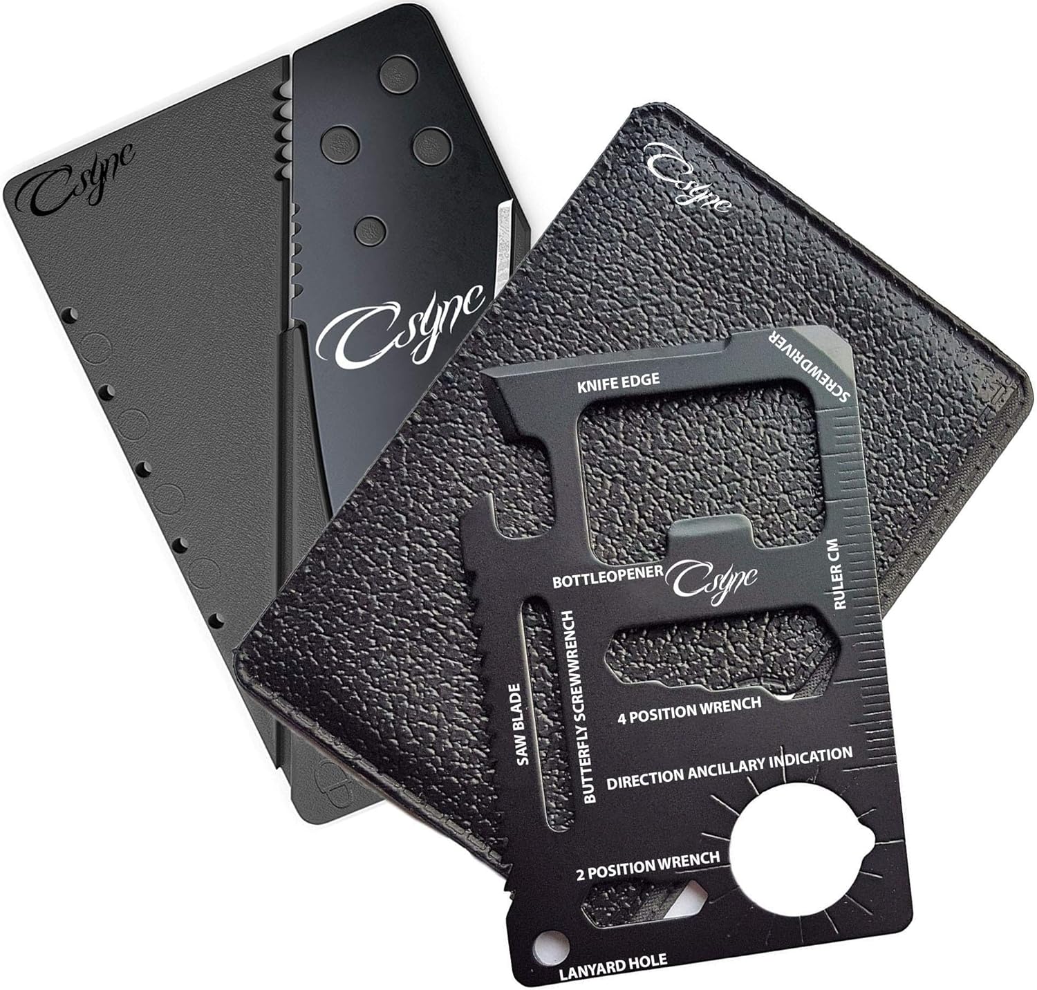 Card Size Multitool and Knife Unique Gifts Set for Men Perfect Fits in Husband Boyfriend Father Wallet Stocking Stuffers for Him Christmas Gifts for Him (set of 2 Items)