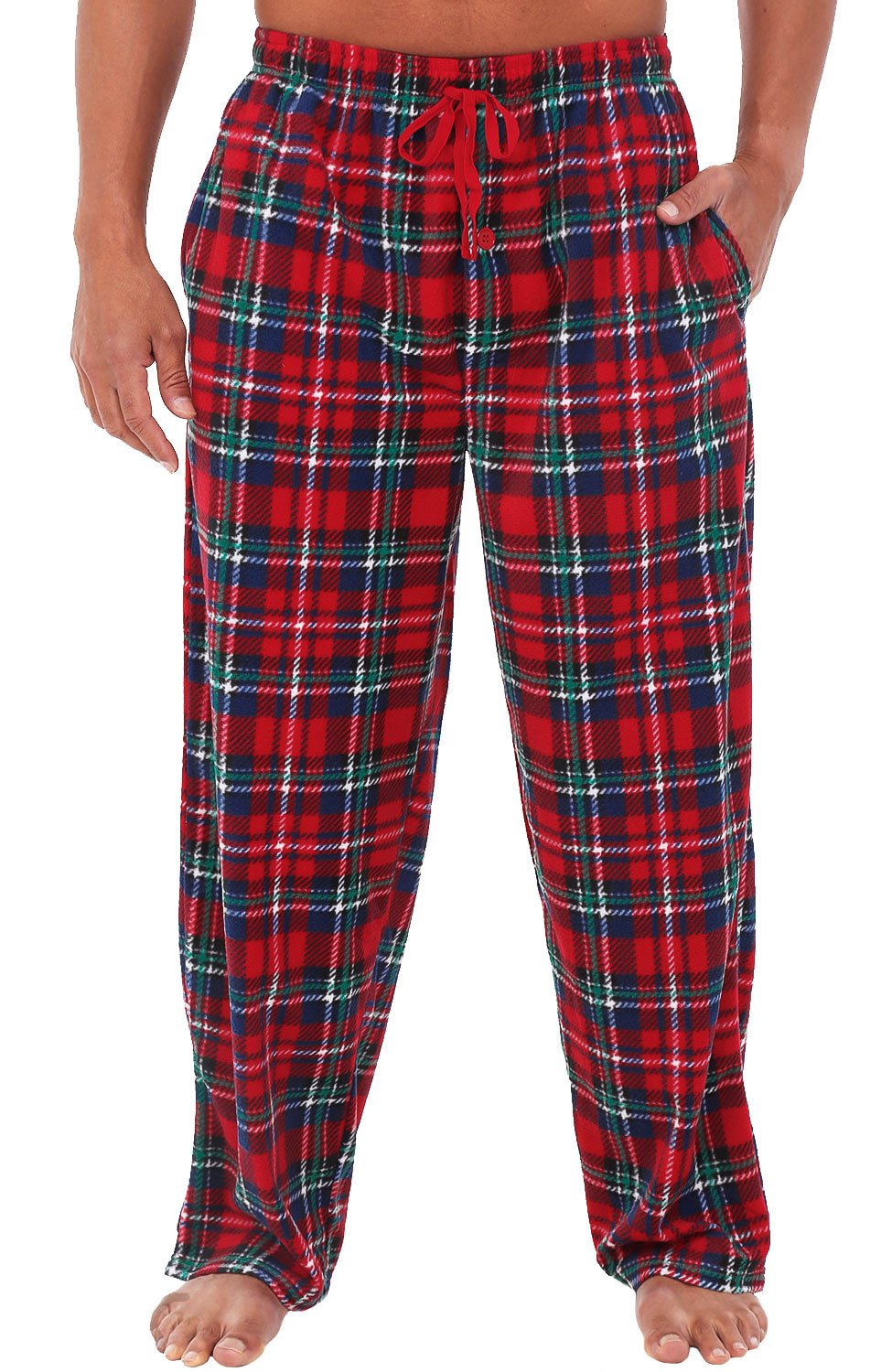 Men's Warm Fleece Pajama Pants, Long Lounge Bottoms