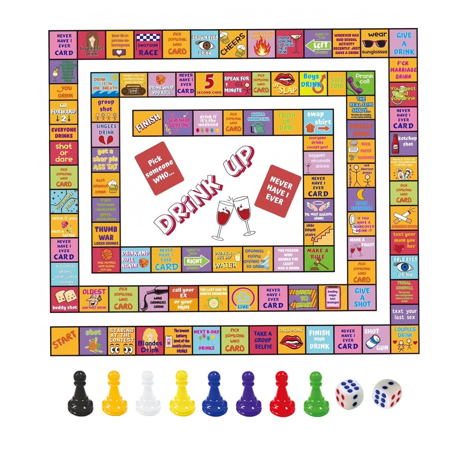 Drinking Games for Adults, Adult Monopoly Board Game, Drinking Games for Night Bachelorette,Party Games for 2-6 Players, Age 18+