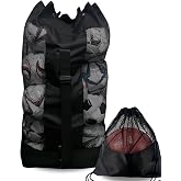 VIPOKO Soccer Ball Bag for Coaches,Heavy Duty Mesh Ball Bag Drawstring Bag | Adjustable Shoulder Strap Extra Large Soccer Equipment Bags 600D Oxford Mesh Sports Bag for Basketball,Football Gear Etc