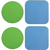 LUTER 4pcs Jar Opener Gripper Pad for Seniors with Weak Hands, Rubber | Multi-function Silicone Bottle Opener Lid Cap Rubber Gripper Pads Kitchen Coasters Gadgets, Light Blue, Green