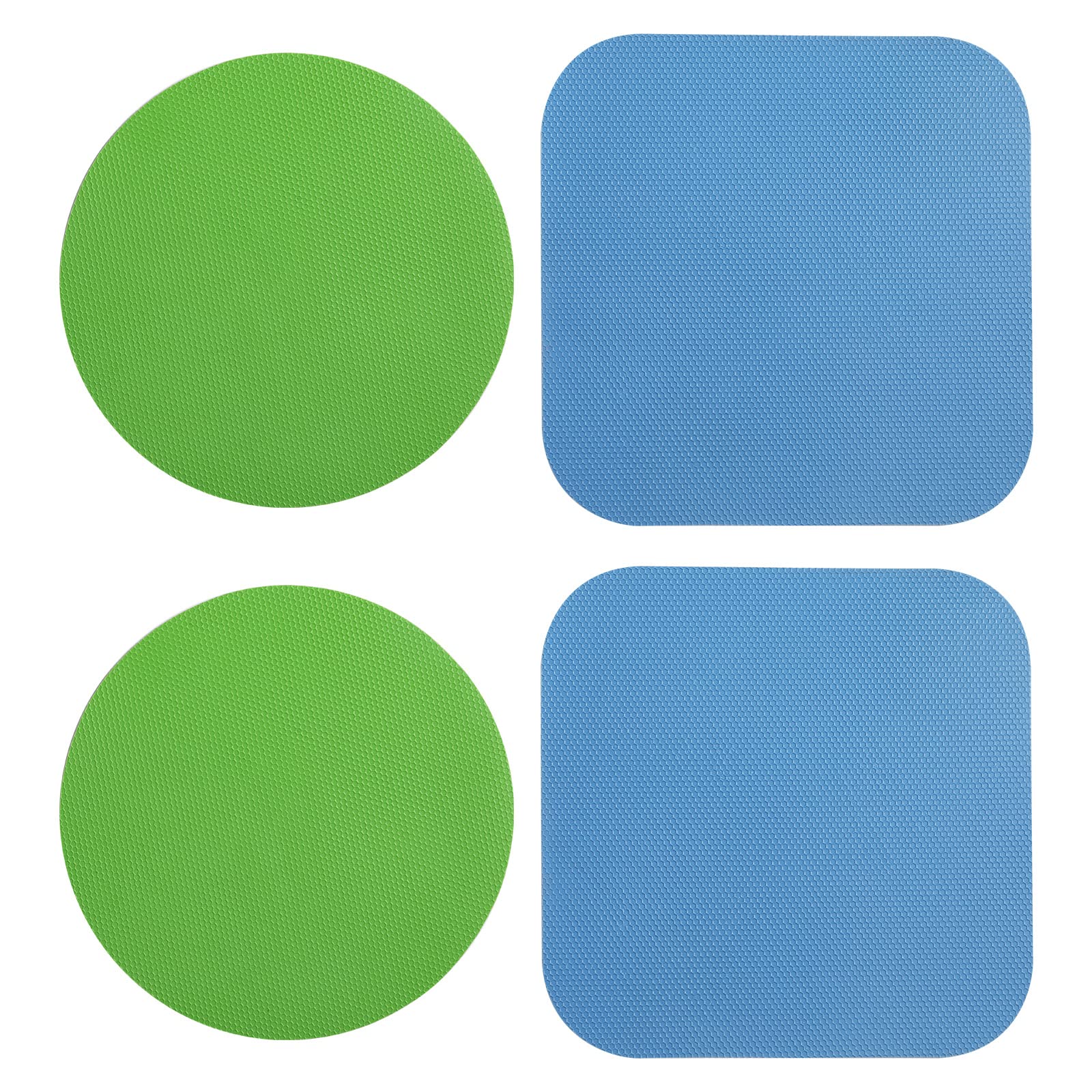 Photo 1 of LUTER 4pcs Jar Opener, Rubber, Multi-function Silicone Bottle Opener for Seniors with Arthritis Weak Hands Lid Cap Gripper Pads Kitchen Coasters Gadgets(Light Blue, Green)