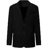 Cromoncent Men's Denim Sport Coat Lightweight Casual 2 Button Blazer Jacket