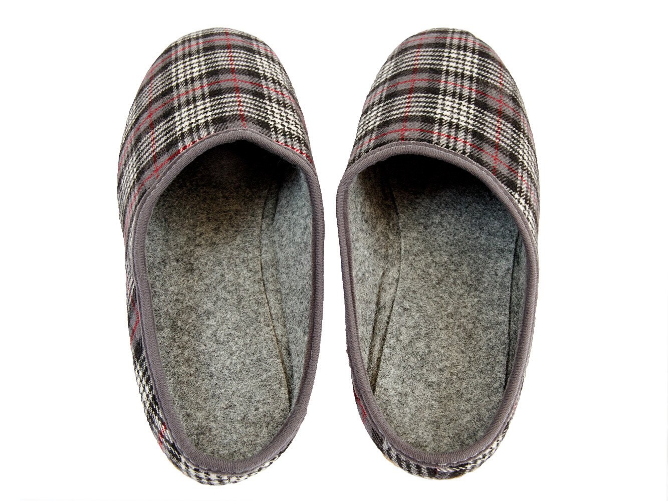 Filzpantoffeln Hausschuhe aus Filz mit Gummisohle Filzlatschen Soft für Herren Gitter Braun Dunkelblau Grau Apreggio (43, Grau)