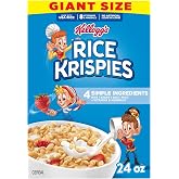 Kellogg's Rice Krispies Cold Breakfast Cereal, 8 Vitamins and Minerals, Rice Krispies Treats, Giant Size, Original, 24oz Box 