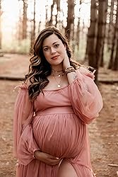 Verngo Ivory Puffy Maternity Dress for Photoshoot