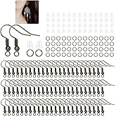 600Pcs Hypoallergenic Earring Hooks, Antique Bronze Earring Making Kit, Supplies with Earring Backs and Jump Rings for Jewelry Making (Bronze)