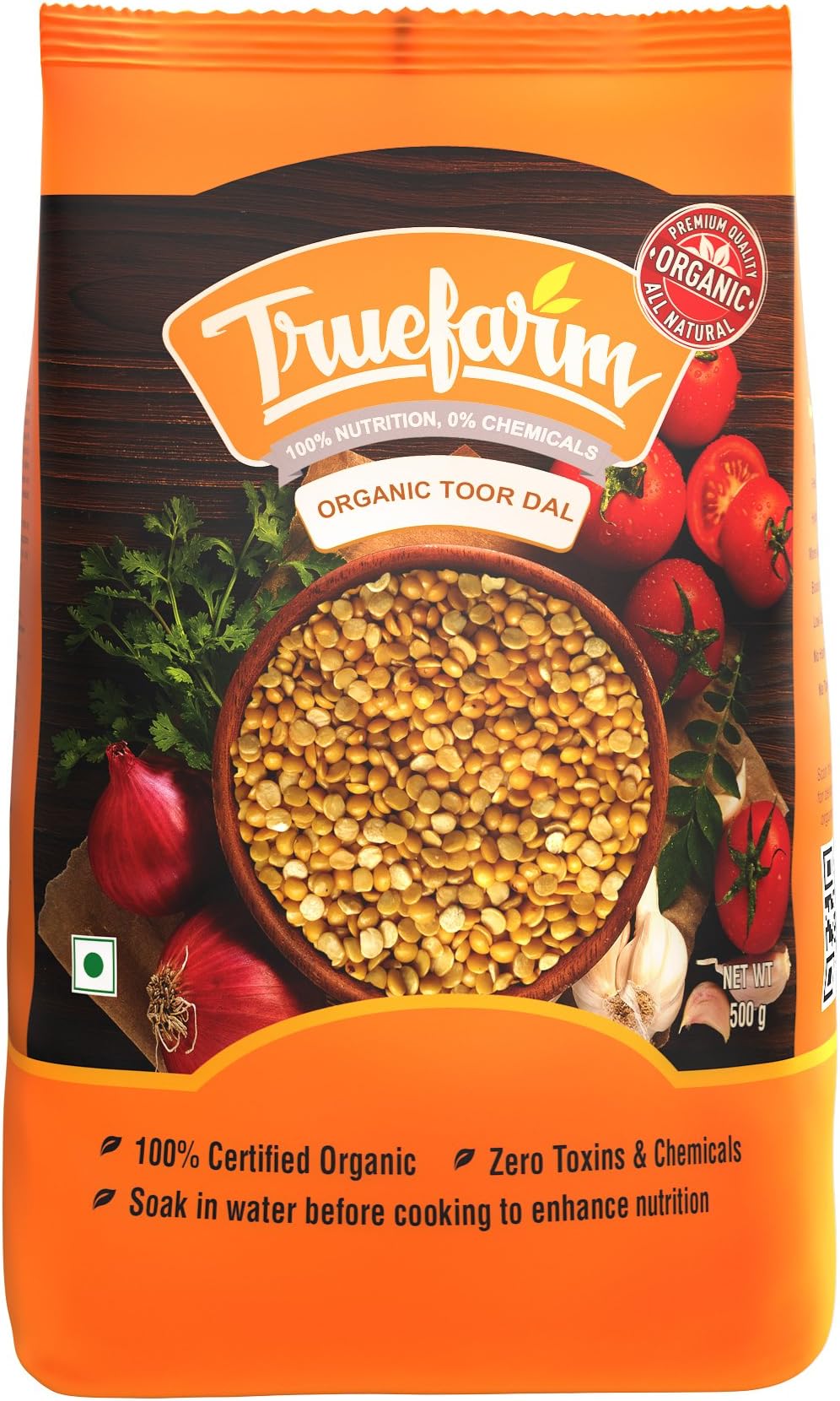 Truefarm Foods Organic Toor Dal, 500g