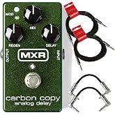 MXR M169 Carbon Copy Analog Delay Pedal Bundle with 2 Patch Cables and 2 Instrument Cables