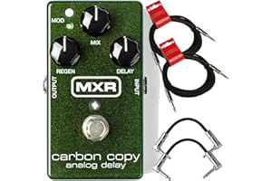 MXR M169 Carbon Copy Analog Delay Pedal Bundle with 2 Patch Cables and 2 Instrument Cables