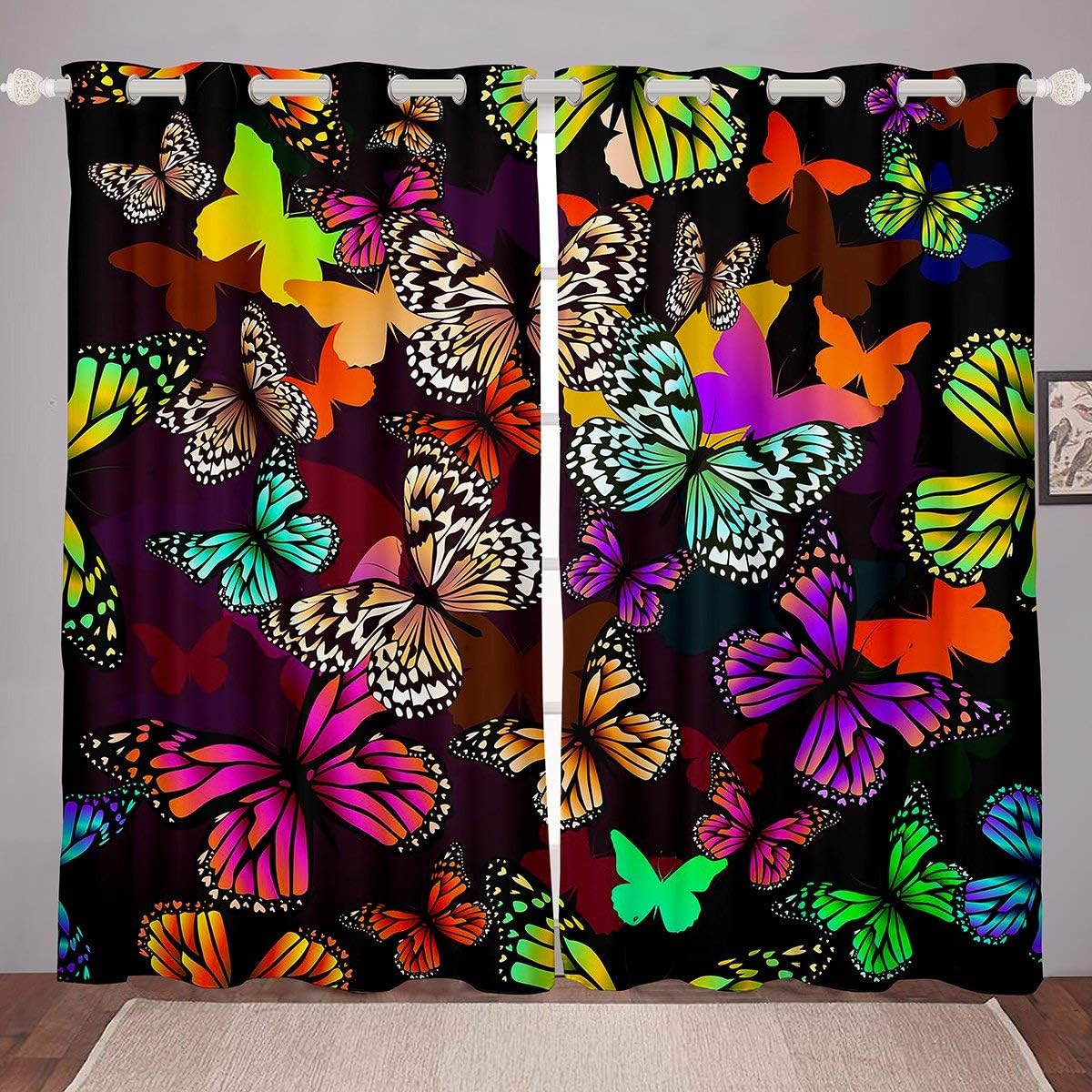 Erosebridal Butterfly Curtains Pink Butterflies Window