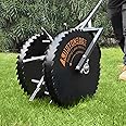 K.D STONEDGE Patented Manual Rolling Lawn Aerator Push Roller Up to 80lbs Coring Rotary Loosening Soil Garden Yard Grass Aeration Tool