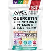 Q Defend Quercetin Supplement with Zinc Vitamin C Vitamin D Elderberry Turmeric Black Pepper Garlic Ginger Sea Moss Lysine Stinging Nettle Reishi Mushroom Immune Support 120 Capsules by Clean Nutra