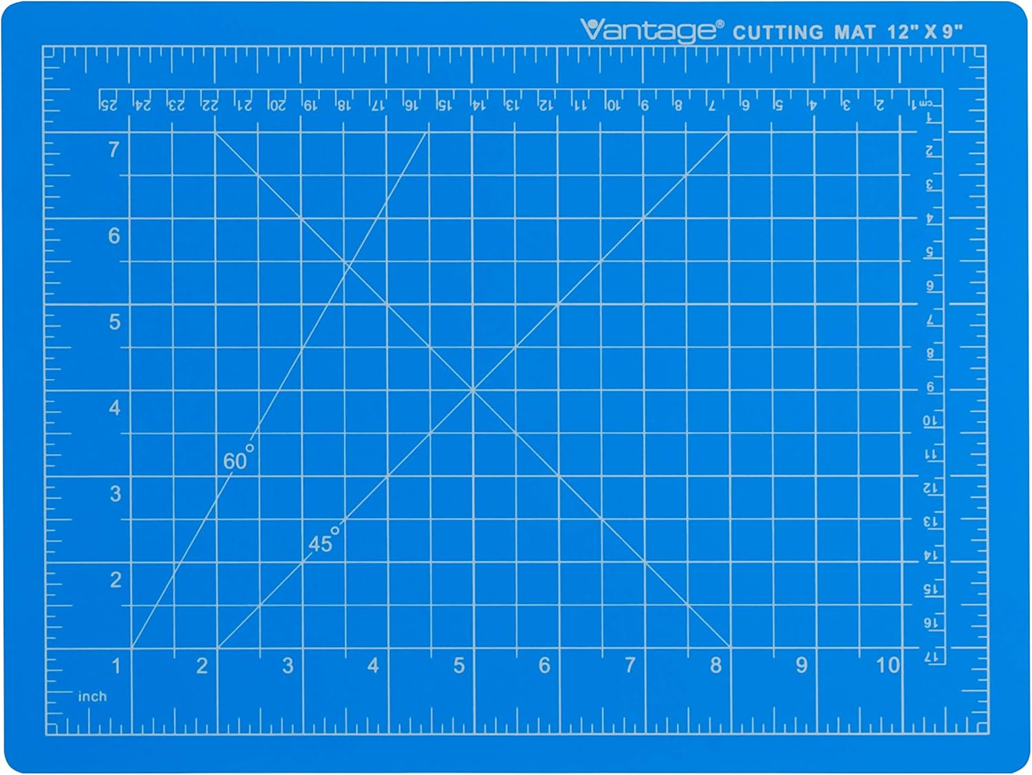 Dahle Vantage 10690 Self-Healing Cutting Mat, 9"x12", 1/2" Grid, 5 Layers for Max Healing, Perfect for Crafts & Sewing, Blue