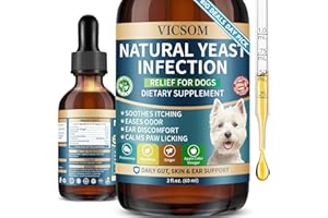 VICSOM Natural Dog Yeast Infection Treatment for Dogs, Itchy Skin & Ear Treatment Natural Support Allergy Relief, Dog Yeast Infection Relief, Support Irritation, Itching & Inflammation 60ml