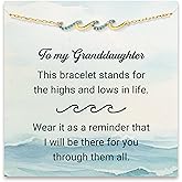 STORYJEWELLERY Granddaughter Gifts, Granddaughter Bracelet, Wave Bracelet, Granddaughters Birthday Gifts from Grandma