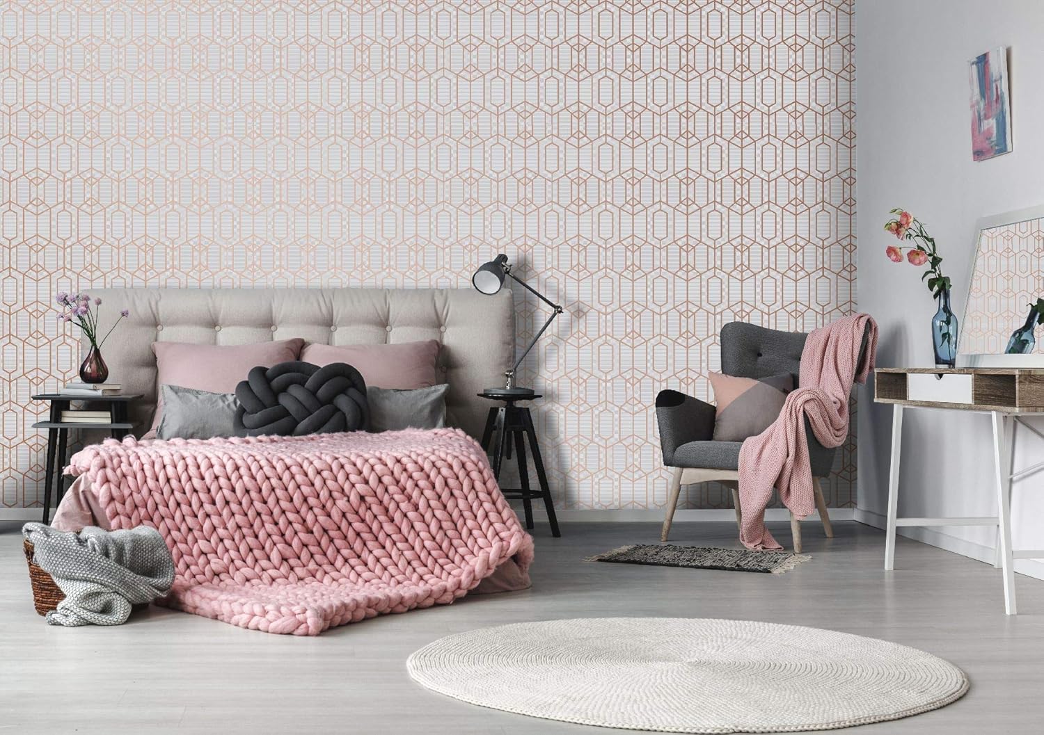Superfresco Easy Albany Pink Wallpaper, 52 x 1000 cm