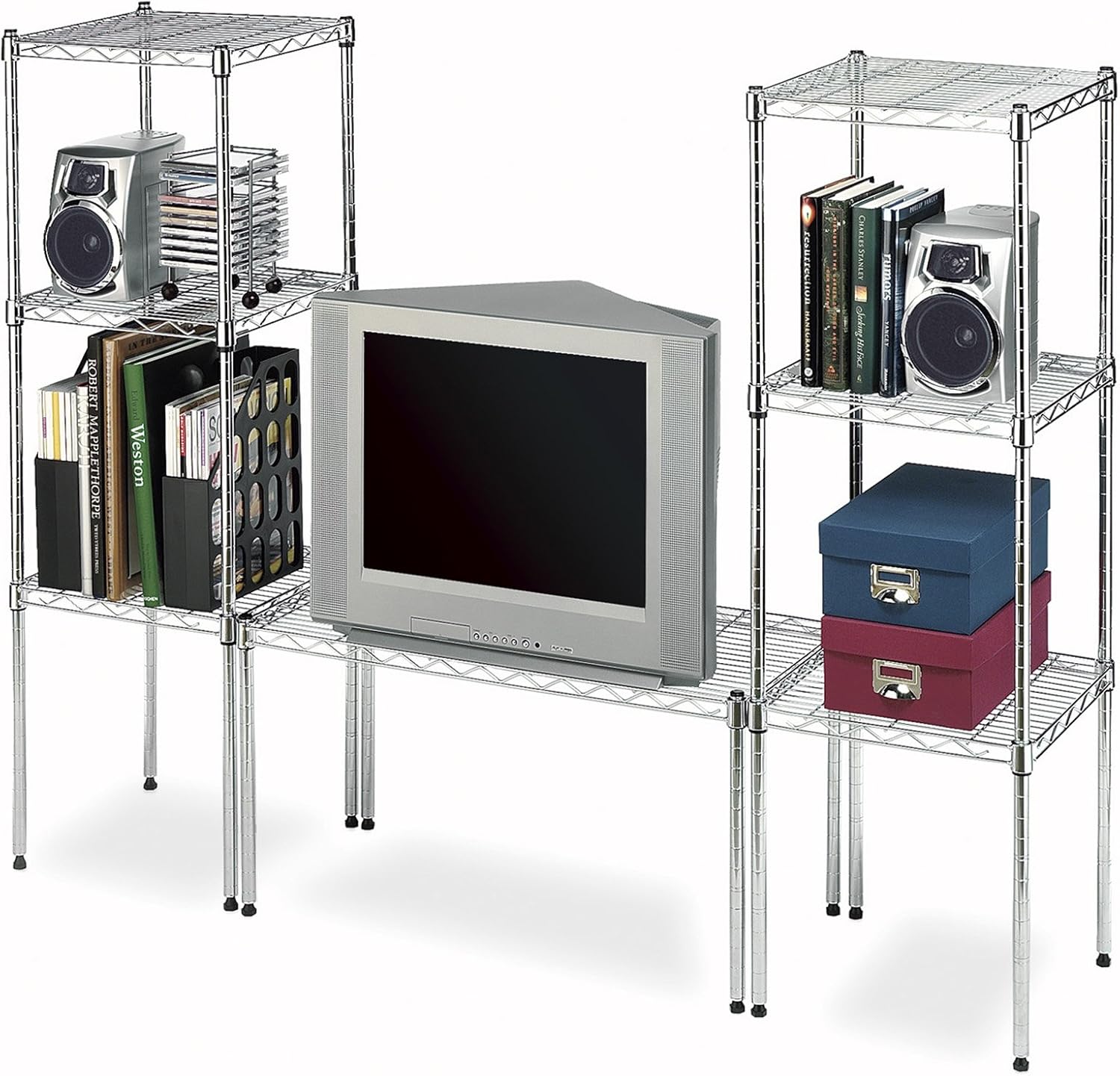 Whitmor Supreme Wide Stacking Shelf - Heavy Duty - Adjustable - Chrome: Home & Kitchen