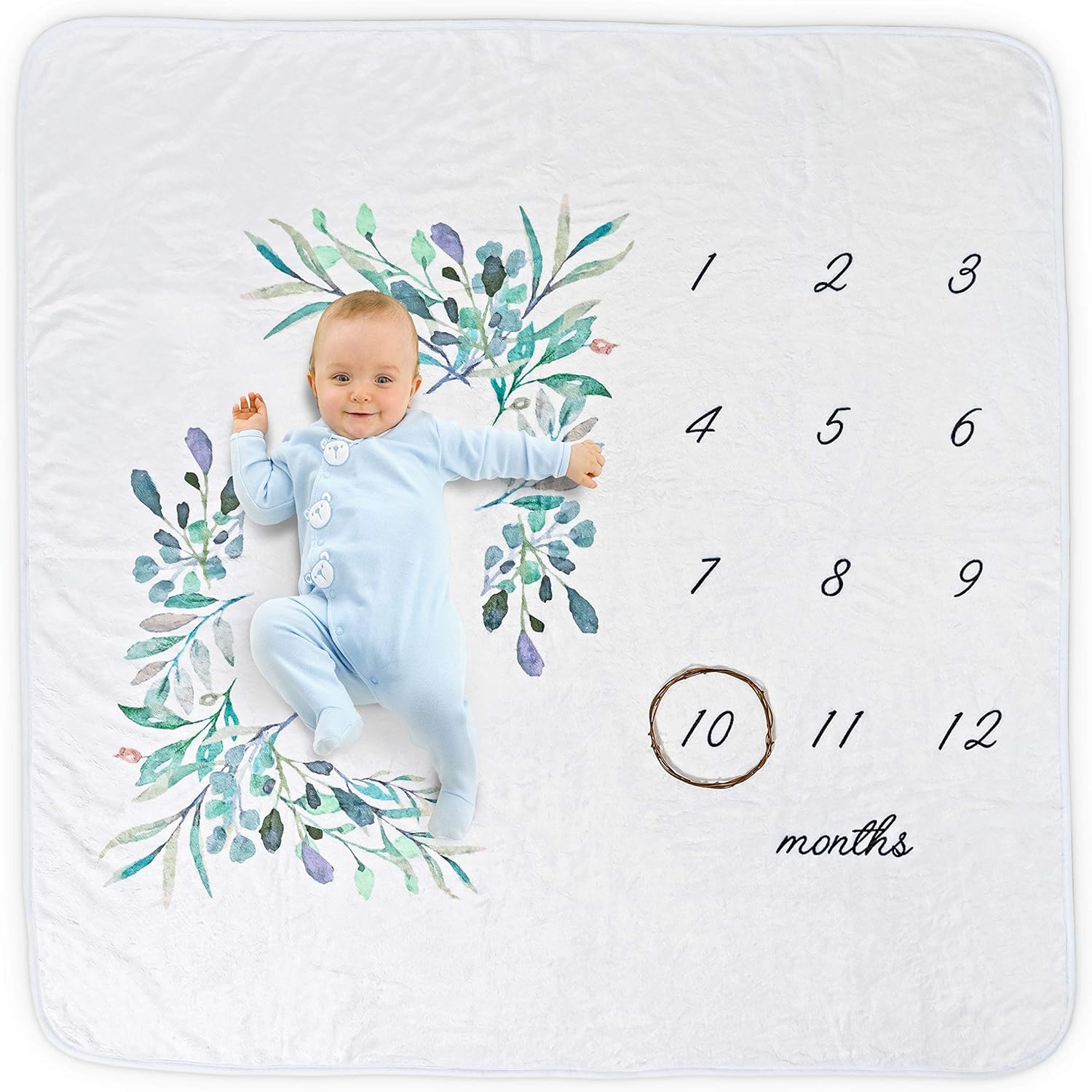 Ocean Drop - Baby Monthly Milestone Blanket I Baby Milestone Blanket I Baby Milestone Blanket Boy and Girl | Baby Months Blanket I Great or Newborn Photography Prop