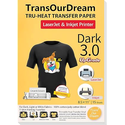 Amazon.com: StarCraft Inkjet Printable Heat Transfer (HTV) 10 Sheet Pack -  Light Materials