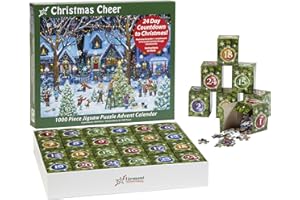 Advent Calendar Jigsaw Puzzle 1000 Pieces - Christmas Cheer by Vermont Christmas Company - Count Down to Christmas Jigsaw Puzzle - Use Year After Year