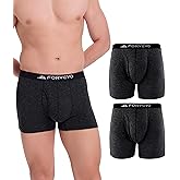 FORVEVO 2 Pack Mens Merino Wool Boxer Briefs, Breathable Wool Underwear for Men, Comfortable Moisture Wicking Boxers Shorts