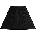 Black Mushroom Pleated Large Empire Lamp Shade 7" Top x 17" Bottom x 11" High x 11.5" Slant (Spider) Replacement with Harp and Finial - Springcrest