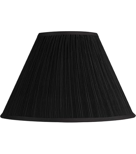 Set of 2 Mushroom Pleat Empire Lamp Shades Deep Black Large 7
