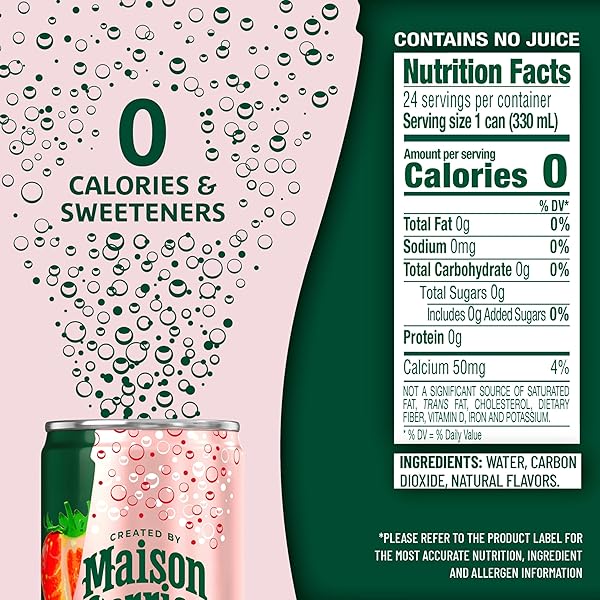 MAISON PERRIER FOREVER STRAWBERRY FLAVORED SPARKLING WATER, 11.15 FL OZ CANS, 8 COUNT, 3 PACK