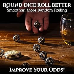 Metal DND Dice Set - Unique Round Hollow Orb Design
