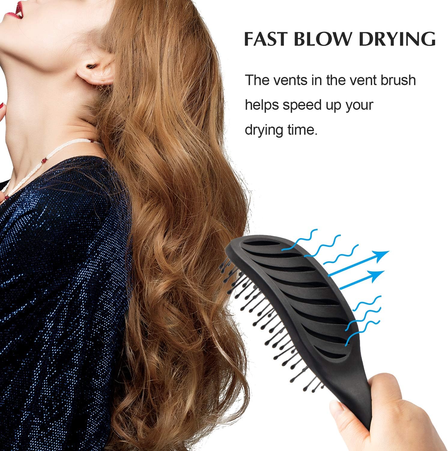 FIXBODY Curved Vent hair Brush for Blow Drying Styling and Solon - Image 4