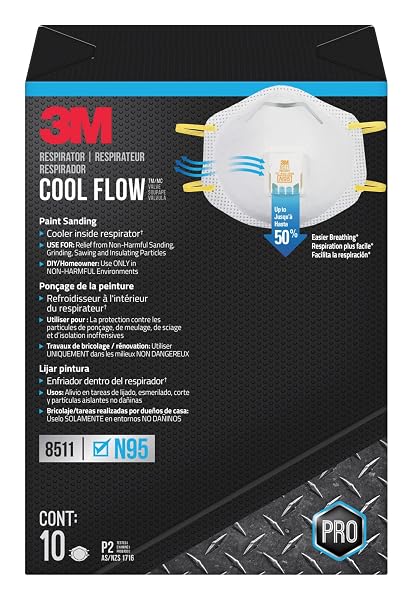 3M N95 RESPIRATOR 8511, COOL FLOW VALVE, 10...