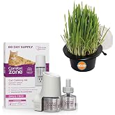 K&amp;H Pet Products EZ Mount Cat Grass Growing Station with 1 Refill &amp; Comfort Zone 60 Day Cat Calming Diffuser Starter Kit with 2 Refills