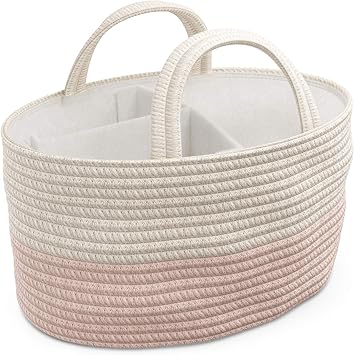 wicker basket diaper caddy