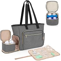 Luxja Sac De Transport Pour Tire-Lait - Compatible Momcozy/Willow/Elvie - Tapis Imperméable Inclus - Noir
