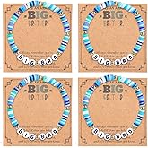 Xuqiakw 4PCS Big Brother Bracelets, Big Brother Gifts for Men, Charm Back to School Gifts for Men, Fashion Jewelry for Birthday Christmas Party