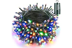 Joomer Battery Christmas Lights, 66ft 200LED Fairy Lights Battery Operated Timer 8 Modes Waterproof for Outdoor Home Garden Party Holiday Christmas Trees Decoration (Multicolor)