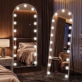 Ultym Arched Hollywood Full Length Mirror, 63"x20",Dimmable LED, 3 Color | 19 Hollywood Bulbs,Tempered Glass,Standing, Leaning or Hanging,for Bedroom, Dressing &amp;Living room