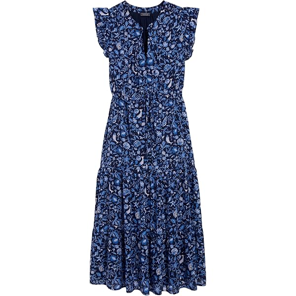 vineyard vines Voile Smocked Sconset Maxi Dress, White Cap/Tide Blue, XS at  Amazon Women's Clothing store