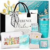 Suhctuptx Thank You Gifts for Women, Difference Maker Gift Appreciation Gifts Inspirational Basket Farewell Gift with Canvas Tote Bag for Teachers Nurse Boss Coworkers Employee Mentor Principal