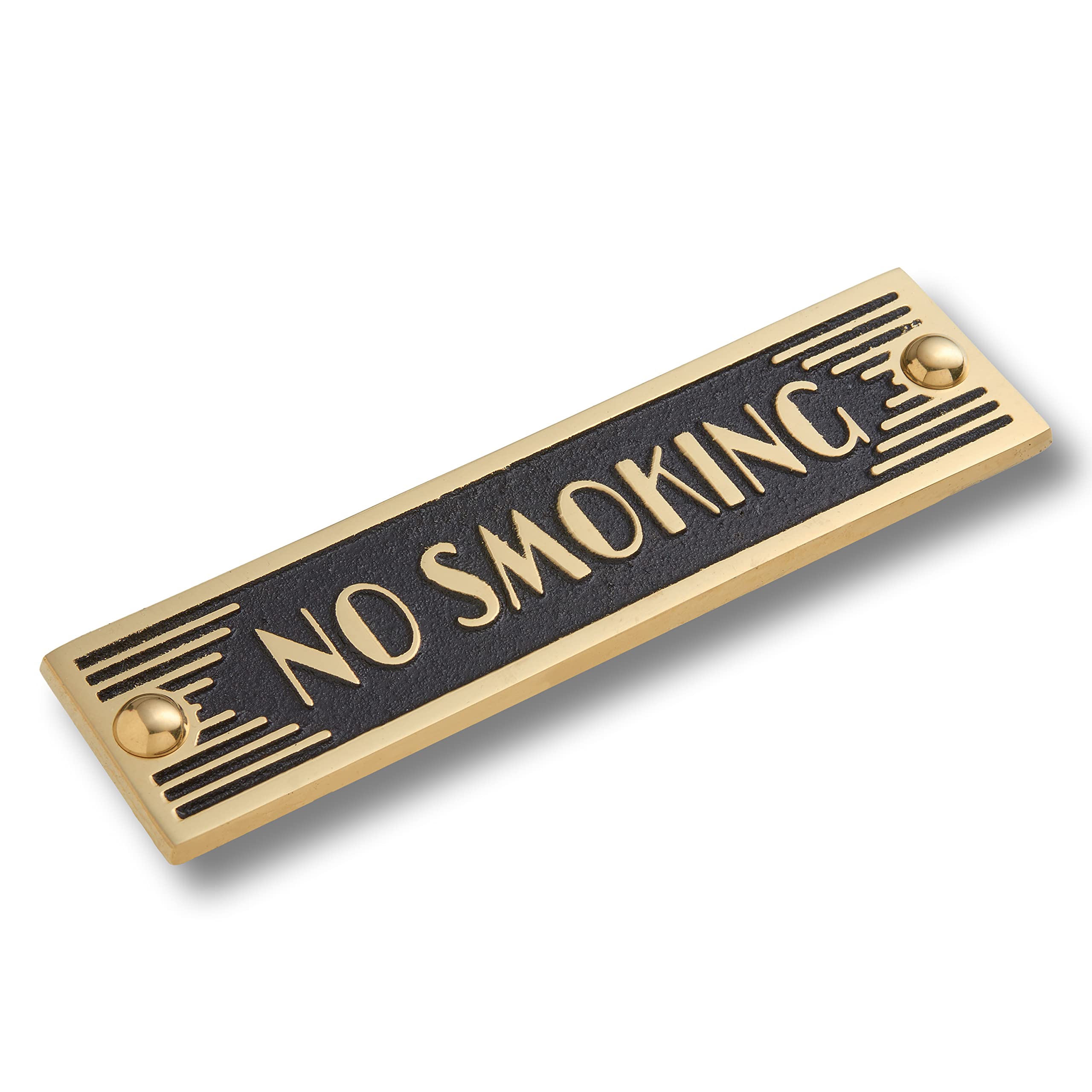 The Metal Foundry No Smoking Metal Door Sign. Art Deco Style Home Decor Accessories Door Or Wall Brass Plaque. Handmade In England.