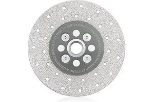 SHDIATOOL 4-1/2 Inch Diamond Cutting Grinding Disc Fits 5/8-11 Arbor for Marble Ceramic Double Sided Vacuum Brazed Fast Cutting Shaping Grinding Wheel Grit 40/50