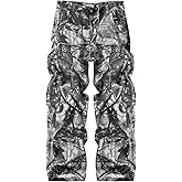 KGYA Men's Camo Cargo Pants, Tactical Baggy Straight Wide Legs Denim Work Military Trousers