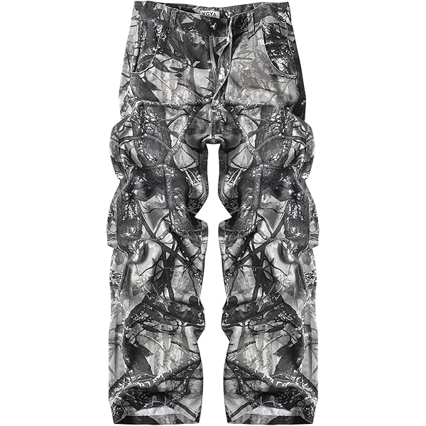Amazon.com: KGYA Unisex Camo Cargo Pants, Multi Pockets Raw