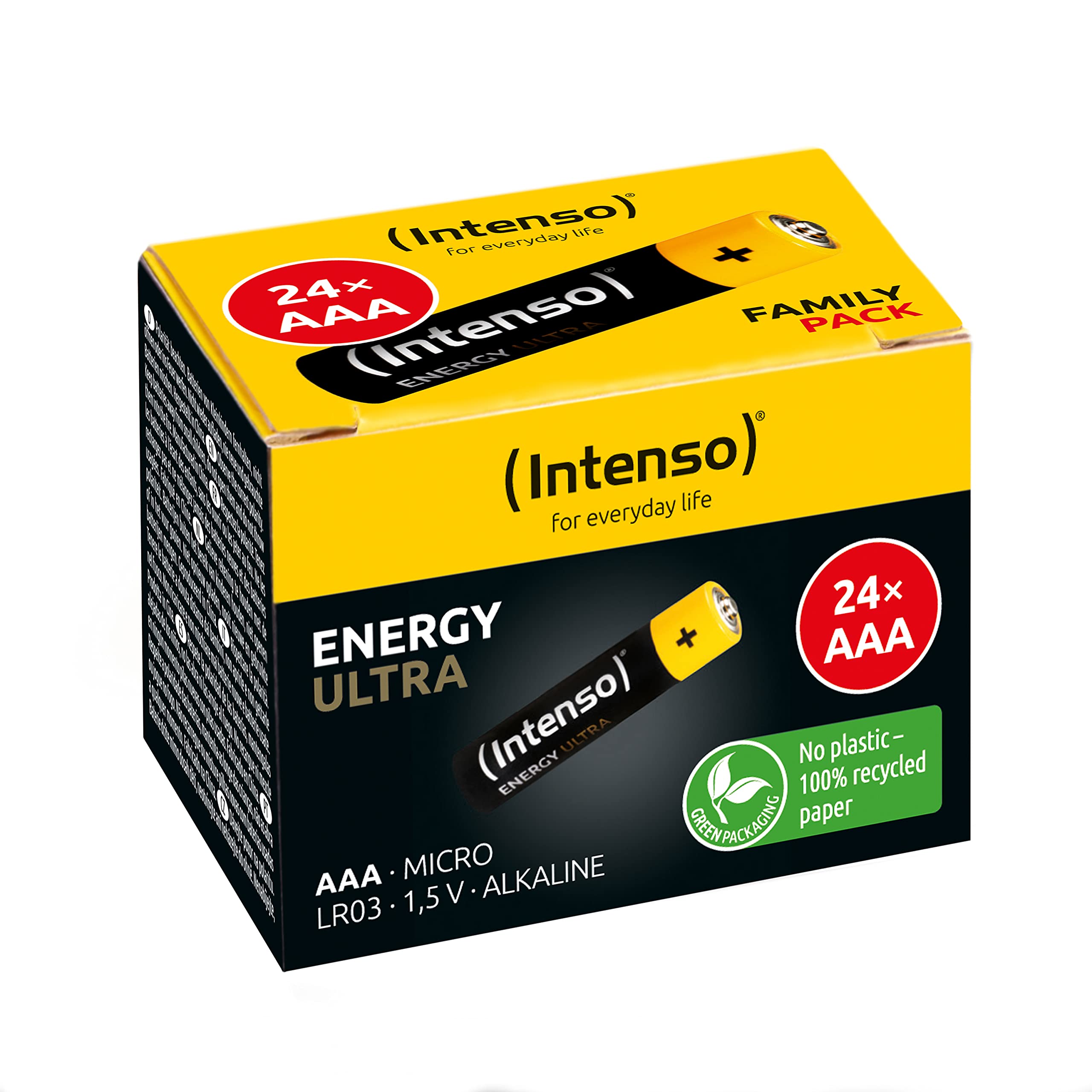 Intenso Energy Ultra AAA Micro LR03 Alkaline Batterien 24er Box, Gelb-Schwarz 2