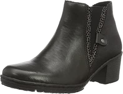Amazon.com | Rieker Womens L. Zipper Boots Black/Grey Size 39 M EU | Boots