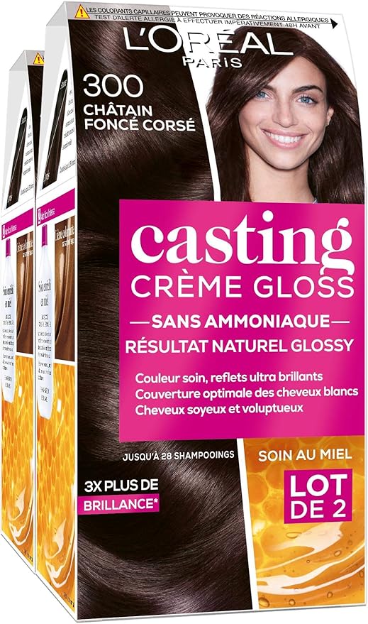 L Oreal Paris Casting Creme Gloss Coloration Ton Sur Ton Pour Cheveux Sans Ammoniaque Chatain Fonce Corse 300 Lot De 2 Amazon Fr Beaute Et Parfum